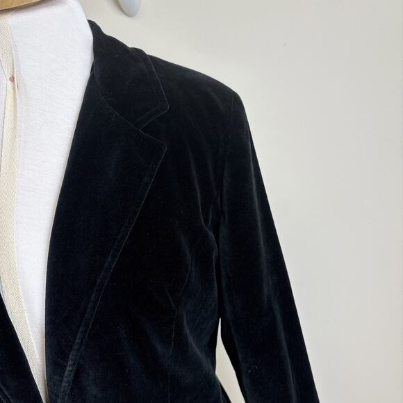 80's Black Velvet Blazer Goth Dark Academia Cos Cob S - Picture 4 of 15